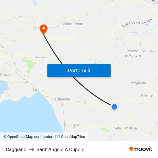 Caggiano to Sant' Angelo A Cupolo map