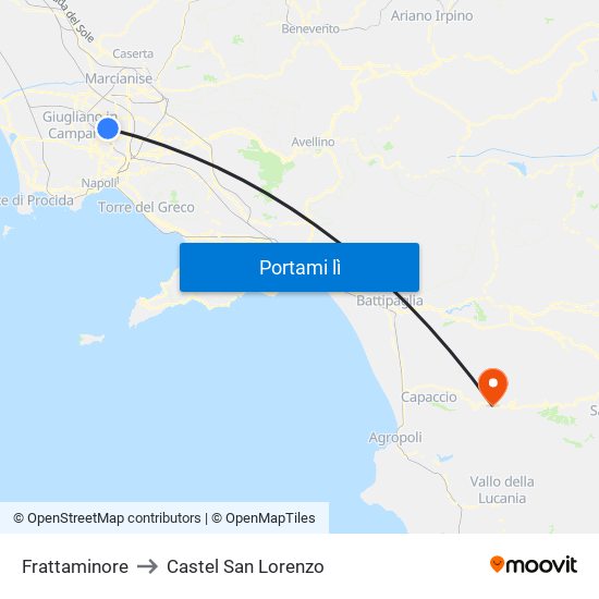 Frattaminore to Castel San Lorenzo map