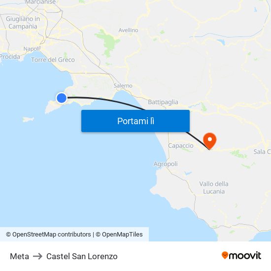 Meta to Castel San Lorenzo map