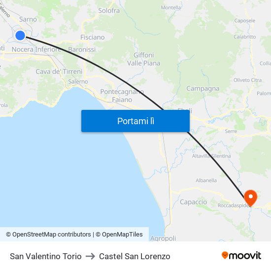 San Valentino Torio to Castel San Lorenzo map