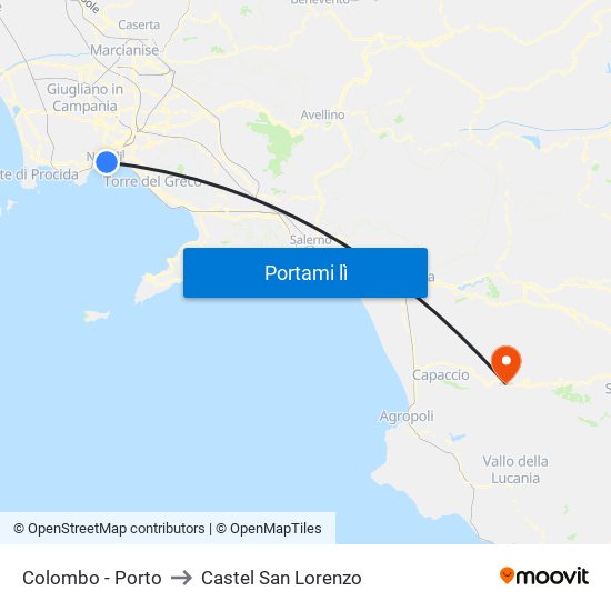 Colombo - Porto to Castel San Lorenzo map