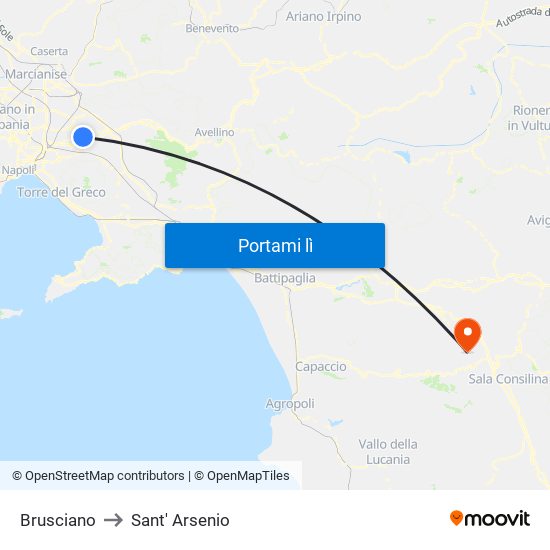 Brusciano to Sant' Arsenio map