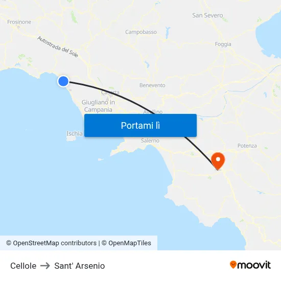 Cellole to Sant' Arsenio map
