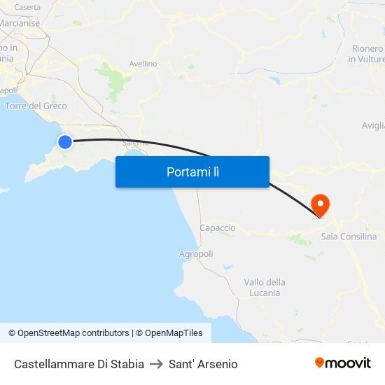 Castellammare Di Stabia to Sant' Arsenio map