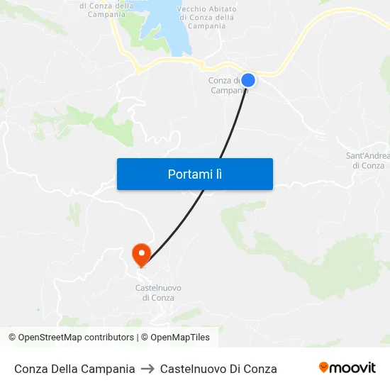 Conza Della Campania to Castelnuovo Di Conza map