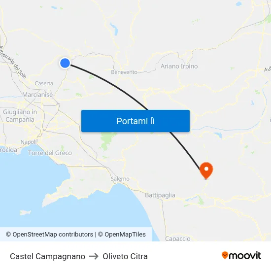 Castel Campagnano to Oliveto Citra map