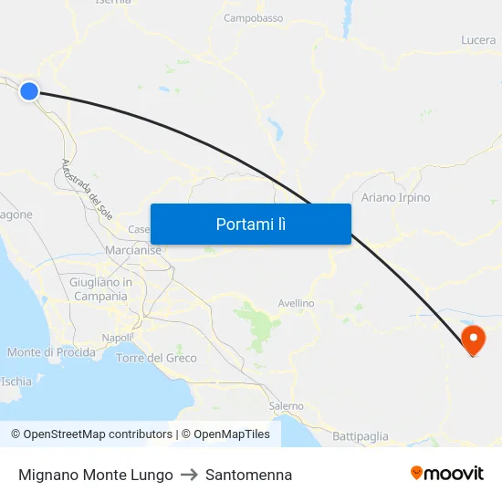 Mignano Monte Lungo to Santomenna map