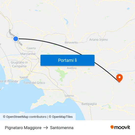 Pignataro Maggiore to Santomenna map
