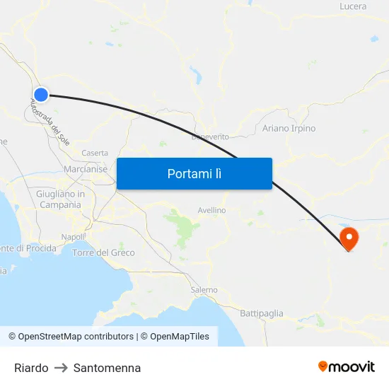 Riardo to Santomenna map