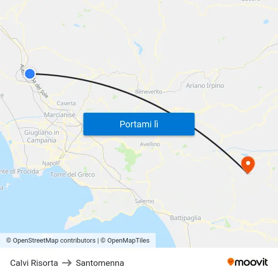 Calvi Risorta to Santomenna map