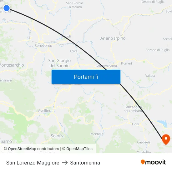 San Lorenzo Maggiore to Santomenna map