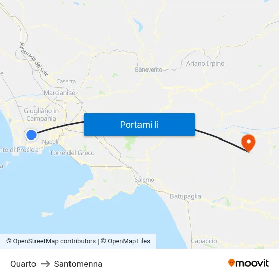 Quarto to Santomenna map