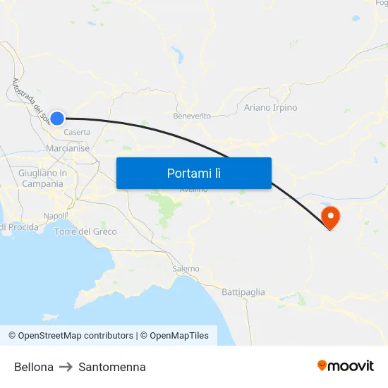 Bellona to Santomenna map