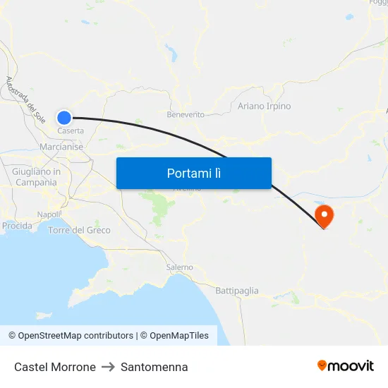 Castel Morrone to Santomenna map