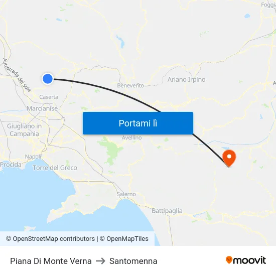 Piana Di Monte Verna to Santomenna map