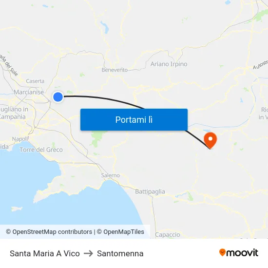 Santa Maria A Vico to Santomenna map