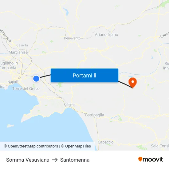 Somma Vesuviana to Santomenna map