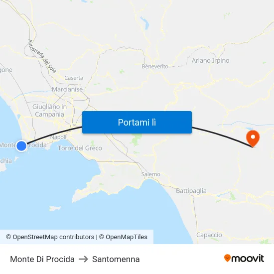 Monte Di Procida to Santomenna map