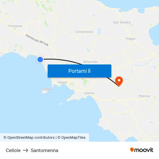 Cellole to Santomenna map