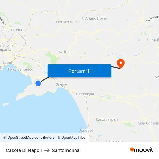 Casola Di Napoli to Santomenna map