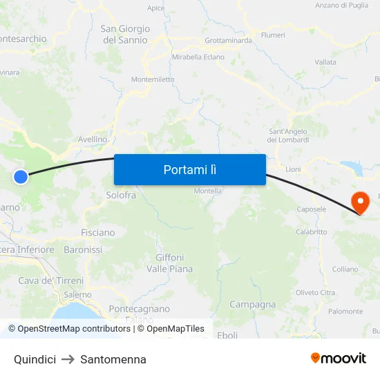 Quindici to Santomenna map