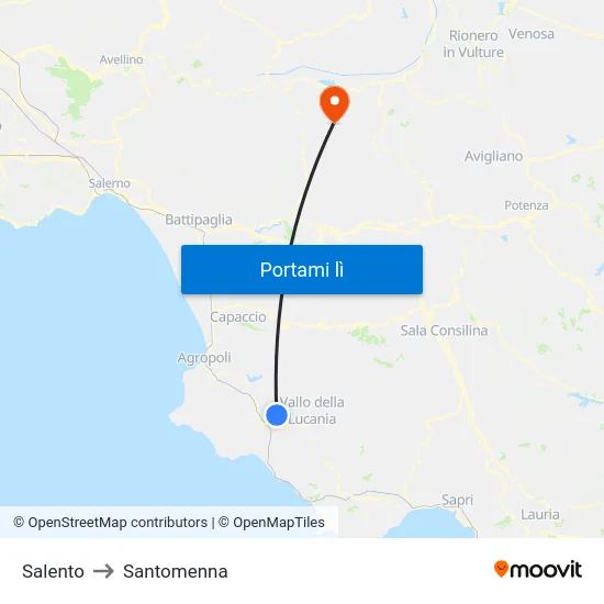 Salento to Santomenna map