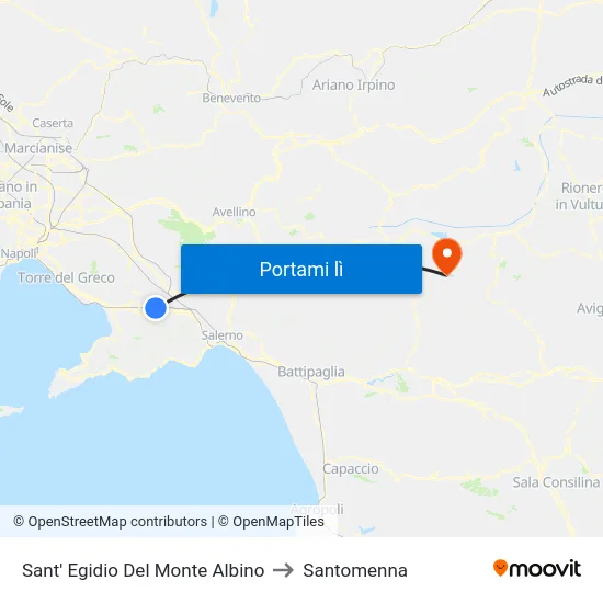 Sant' Egidio Del Monte Albino to Santomenna map