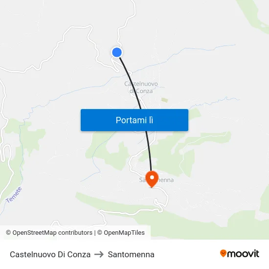 Castelnuovo Di Conza to Santomenna map