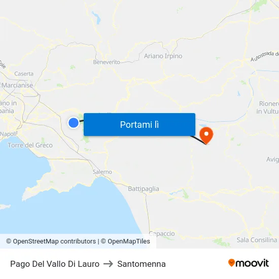 Pago Del Vallo Di Lauro to Santomenna map