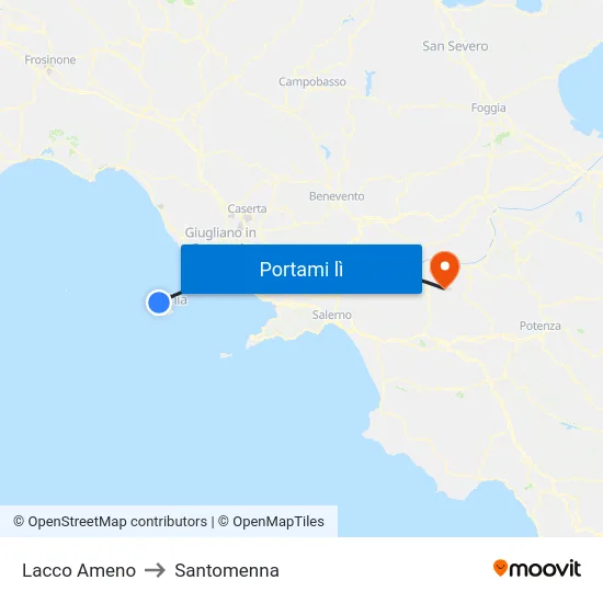 Lacco Ameno to Santomenna map