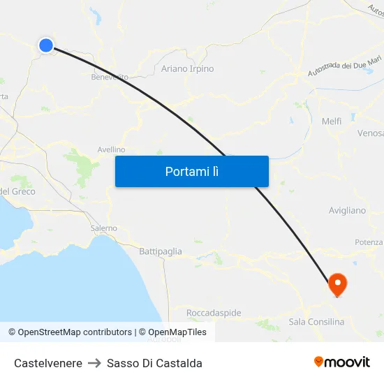 Castelvenere to Sasso Di Castalda map