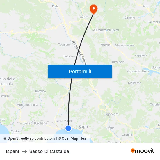 Ispani to Sasso Di Castalda map