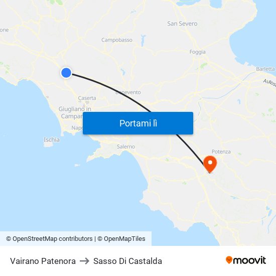Vairano Patenora to Sasso Di Castalda map