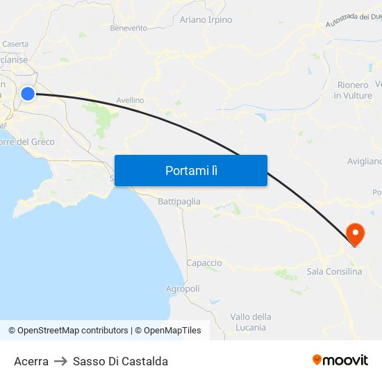 Acerra to Sasso Di Castalda map