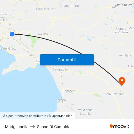 Mariglianella to Sasso Di Castalda map