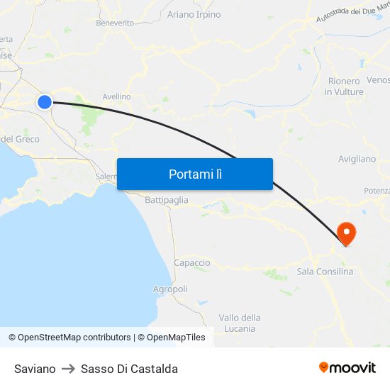 Saviano to Sasso Di Castalda map