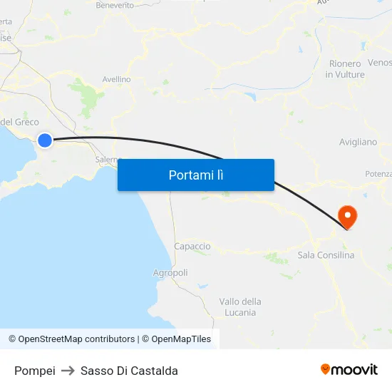 Pompei to Sasso Di Castalda map