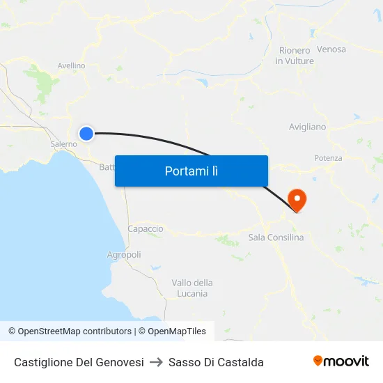 Castiglione Del Genovesi to Sasso Di Castalda map