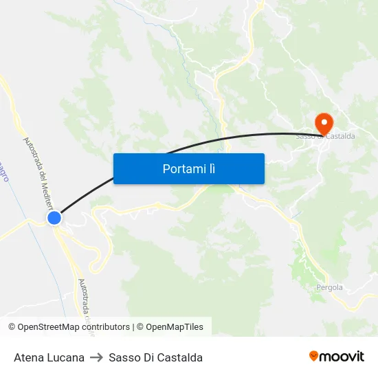 Atena Lucana to Sasso Di Castalda map