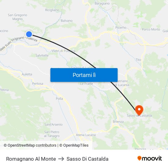 Romagnano Al Monte to Sasso Di Castalda map