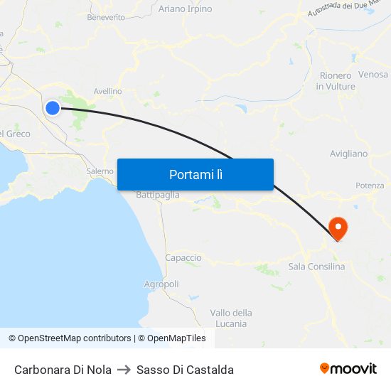 Carbonara Di Nola to Sasso Di Castalda map
