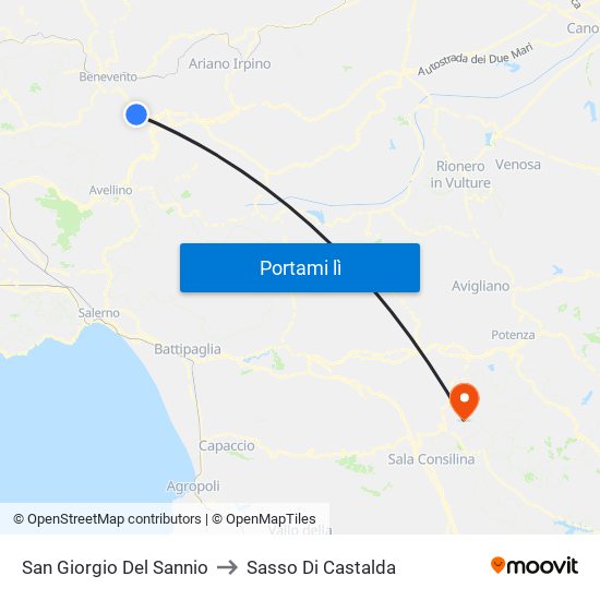San Giorgio Del Sannio to Sasso Di Castalda map