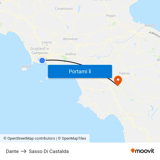 Dante to Sasso Di Castalda map