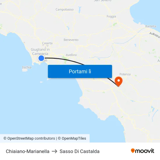 Chiaiano-Marianella to Sasso Di Castalda map