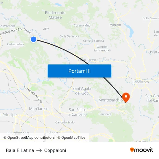 Baia E Latina to Ceppaloni map