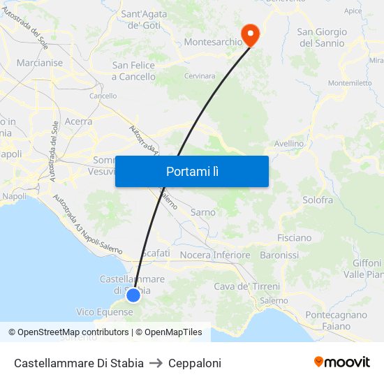 Castellammare Di Stabia to Ceppaloni map