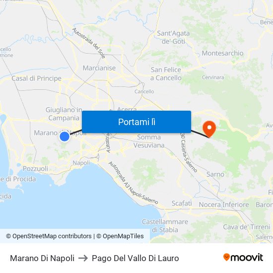 Marano Di Napoli to Pago Del Vallo Di Lauro map