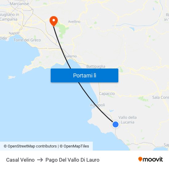 Casal Velino to Pago Del Vallo Di Lauro map