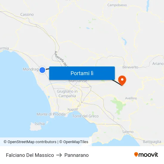 Falciano Del Massico to Pannarano map