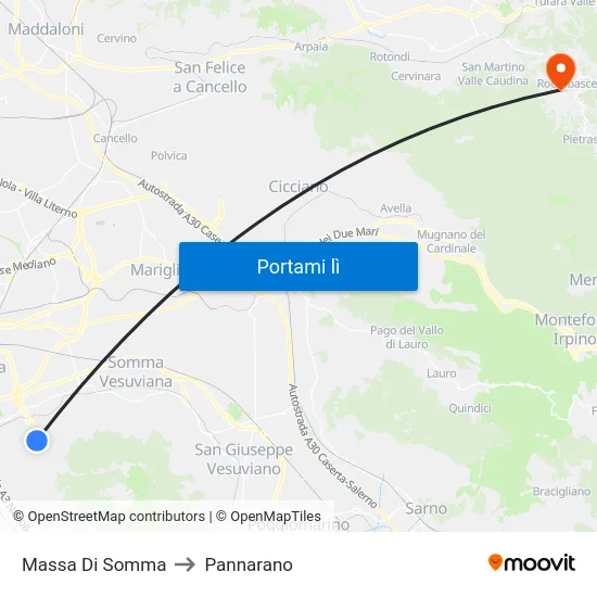 Massa Di Somma to Pannarano map